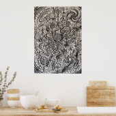 Het Oude Schrift van Spirit Lines Wandkunst Poster (Keuken)