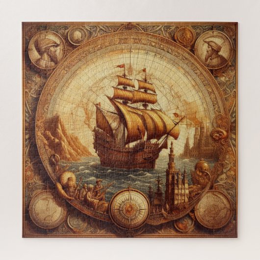 Het oude Spaanse zeilschip 1 Legpuzzel (Verticaal)