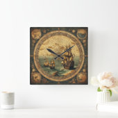 Het oude Spaanse zeilschip 2 Vierkante Klok (Huis)