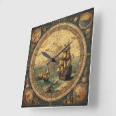 Het oude Spaanse zeilschip 2 Vierkante Klok (Hoek)