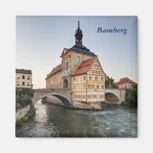 Het oude stadhuis en de Obere Bridge in Bamberg Magneet