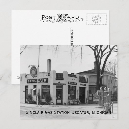 Het oude tankstation van Michigan Briefkaart (Voorkant / Achterkant)