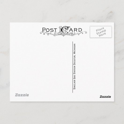 Het oude tankstation van Michigan Briefkaart (Achterkant)