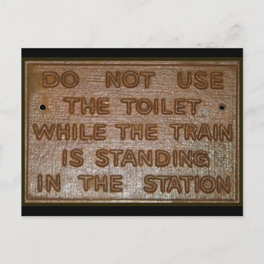 het oude teken van het treintoilet briefkaart (Voorkant)