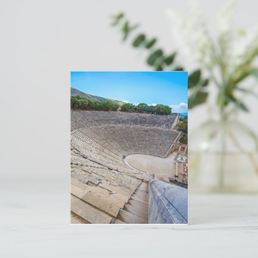 het oude theater in Epidaurus, Argolis, Griekenlan Briefkaart (Staand voorkant)