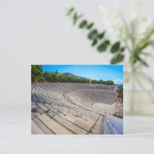 het oude theater in Epidaurus, Argolis, Griekenlan Briefkaart (Staand voorkant)