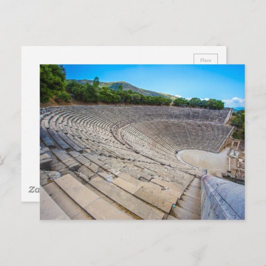 het oude theater in Epidaurus, Argolis, Griekenlan Briefkaart (Voorkant / Achterkant)