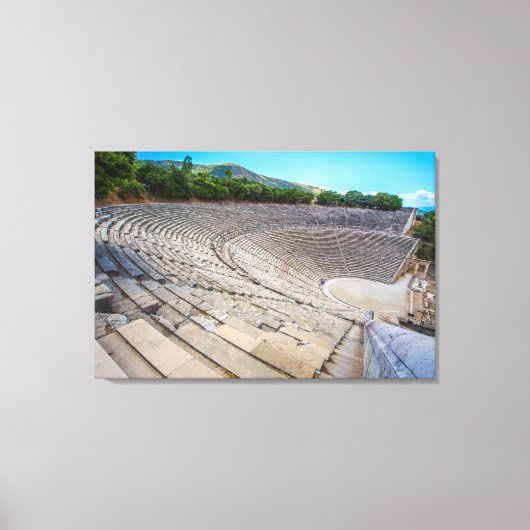het oude theater in Epidaurus, Argolis, Griekenlan Canvas Afdruk (Voorkant)