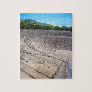 het oude theater in Epidaurus, Argolis, Griekenlan Legpuzzel