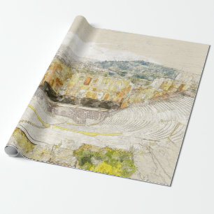 Het oude theater van Athene, Griekenland Cadeaupapier