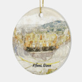 Het oude theater van Athene Griekenland Keramisch  Keramisch Ornament (Links)