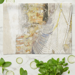 Het oude theater van Athene, Griekenland Theedoek