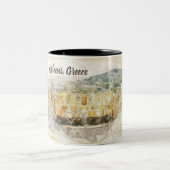 het oude theater van Herodion, Athene, Griekenland Tweekleurige Koffiemok (Center)