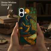 Het oude Thoth Blauwgroen Goud iPhone Hoesje