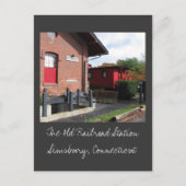 Het oude treinstation in Simsbury Briefkaart (Voorkant)