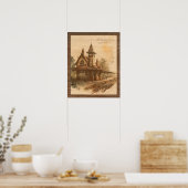 Het oude treinstation. Trein Kunst voor Trein Lief Poster (Keuken)