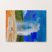 Het oude trouwe Yellowstone National Park. Legpuzzel (Horizontaal)
