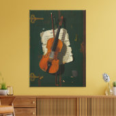 Het oude Violin Canvas Afdruk (Insitu (Woonkamer))