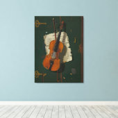 Het oude Violin Canvas Afdruk (Insitu (Houten vloer))