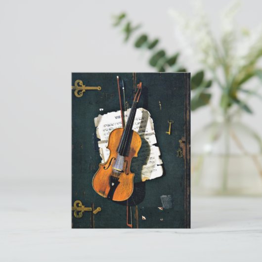 Het oude Violin, het mooie kunstschilderij Briefkaart (Staand voorkant)