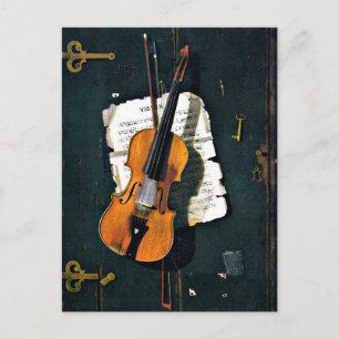 Het oude Violin, het mooie kunstschilderij Briefkaart