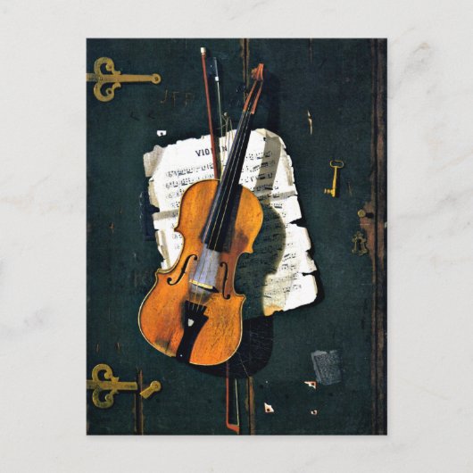 Het oude Violin, het mooie kunstschilderij Briefkaart (Voorkant)