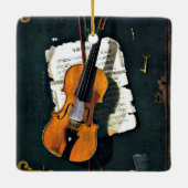 Het oude Violin, het mooie kunstschilderij Keramisch Ornament (Achterkant)
