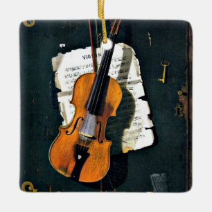Het oude Violin, het mooie kunstschilderij Keramisch Ornament