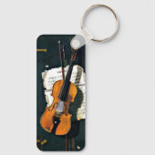 Het oude Violin, het mooie kunstschilderij Sleutelhanger (Achterkant)
