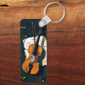 Het oude Violin, het mooie kunstschilderij Sleutelhanger (Achterkant)