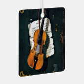 Het oude Violin, mooi kunstschilderij, Metalen Ornament (Voorkant Rechts)