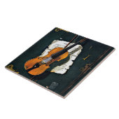 Het oude Violin, mooi kunstschilderij, Tegeltje (Zijkant)