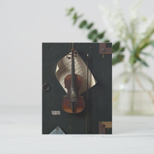 Het oude Violin van William Michael Harnett Briefkaart (Staand voorkant)
