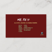 Het oude Visitekaartje van de Handyman van de Repa (Achterkant)