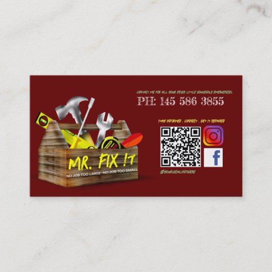 Het oude Visitekaartje van de Handyman van de Repa (Voorkant)