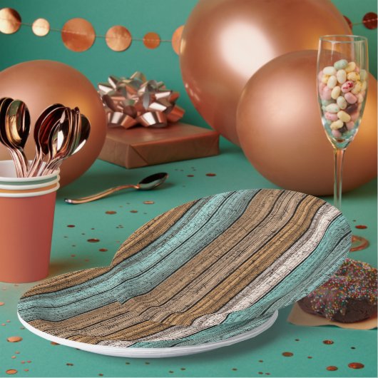 Het oude  Weathered Planten Pattern Papieren Bordje (Multi)