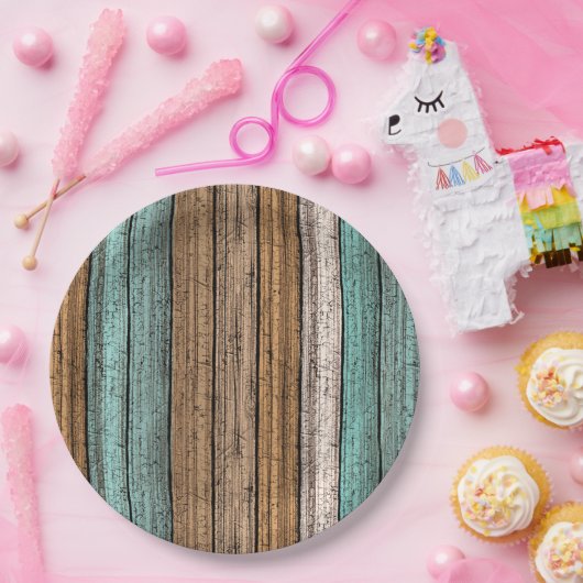 Het oude  Weathered Planten Pattern Papieren Bordje (Feest)