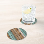 Het oude  Weathered Planten Pattern Ronde Kartonnen Onderzetter (Insitu)