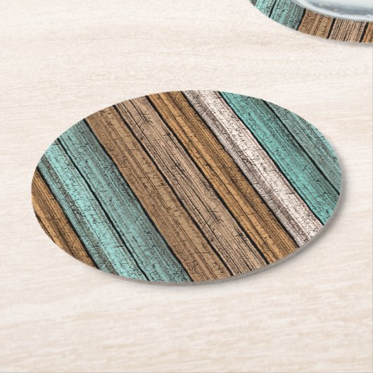 Het oude  Weathered Planten Pattern Ronde Kartonnen Onderzetter (Gebogen)