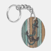 Het oude  Weathered Planten Pattern Sleutelhanger (Voorkant Links)