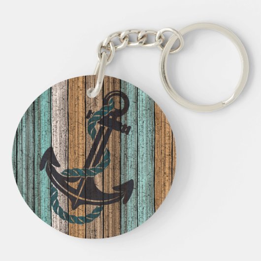 Het oude  Weathered Planten Pattern Sleutelhanger (Achterkant)