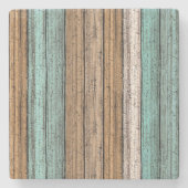 Het oude  Weathered Planten Pattern Stenen Onderzetter (Voorkant)