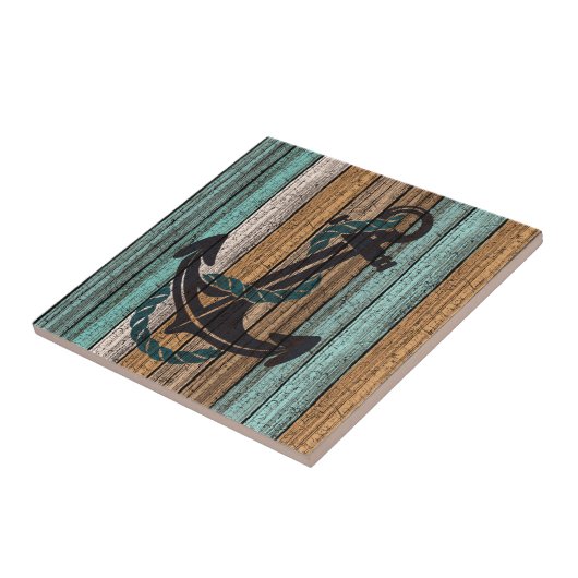 Het oude  Weathered Planten Pattern Tegeltje (Zijkant)