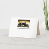 het oude wenskaart van de tijdopnemerauto kaart (Achterkant)