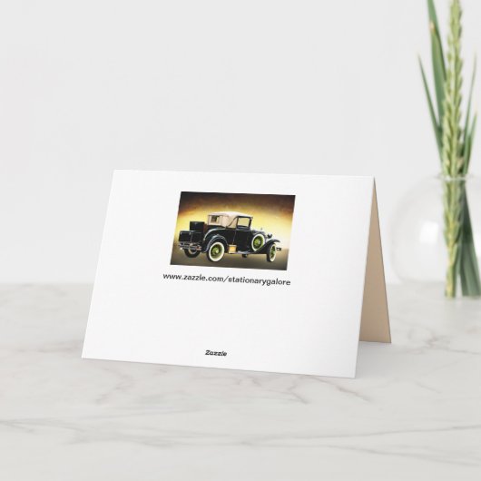 het oude wenskaart van de tijdopnemerauto kaart (Achterkant)