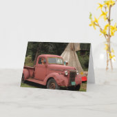 Het oude Wenskaart van de Vrachtwagen en van het Kaart (Gele Bloem)