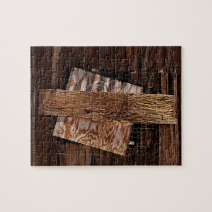 Het oude Wooden House-venster van de hand gedaan Legpuzzel