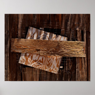 Het oude Wooden House-venster van de hand gedaan Poster