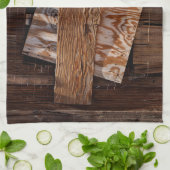 Het oude Wooden House-venster van de hand gedaan Theedoek (Gevouwen)