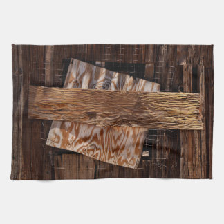 Het oude Wooden House-venster van de hand gedaan Theedoek